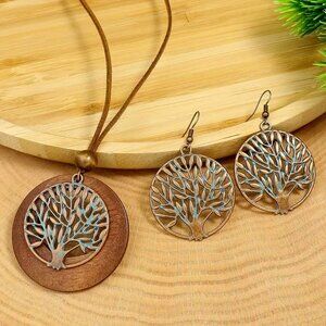 4/20 3-Piece Earrings and Necklace Set - Traditional Tree of Life Jewelry